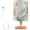 Sevdomey Lampada da comodino a forma di giraffa con porta USB, nessuna lampadina necessaria, luce LED calda per camera da letto, soggiorno, ufficio, lampada da comodino per lettura, studio,