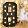 Tashace Tendone luminoso con numeri, lettere nere con luci a LED, lettera gigante con cornice a mosaico for bordo in schiuma for feste del 18° compleanno, decorazioni fai da te for anniversario(Number 8,120cm
