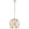 Belight Lampadario Shabby 1 Luce Ferro Battuto Avorio Oro Con Foglie E Cristalli