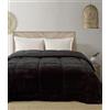 Tata Home Trapunta Invernale Piazza Mezza Imbottita in Morbida Microfibra da 540 gr/mq Tessuto Vellutato Piumino Caldo ad Effetto Flanellato Coperta Letto Invernale Misura 220x260 cm Mod. Velvet Colore Nero