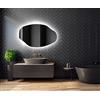 A ARTFORMA decorativi Specchio LED da parete forme particolari 94x64 cm | su Misura | moderno specchi con illuminazione, retroilluminato | OBK221