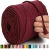 MeriWoolArt® Corda di Cotone 4mm 225m Corda Macramè Naturale, Filato Morbido per Tessuto da Parete, Macrame Fatto A Mano Parete Appeso Boho, Piume Macramè Acchiappasogni, Decorazione Macramè Fai Da Te