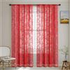 Whakano 2 pezzi tende decorative in pizzo, con motivo floreale, tende traslucide oscuranti per cucina, soggiorno, pannello decorativo arioso per camera da letto, decorazione della casa, colore rosso