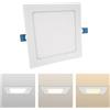 MAKA change your life quality Faretto Led da Incasso Quadrato luce Bianca,(3,6,12,18,24W)-(luce calda, naturale, fredda), diametro foro da 75 a 285 mm ideale per soffitto, segnapassi, scale (3000K-4000K-6500K, 6 watt)