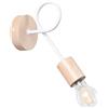 SOLLUX lighting Lampada Da Parete Applique Da Parete 1 Paralume Di Acciaio 10 x 19 x 24 cm Bianco E Legno Naturale Ember