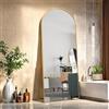 Poeahu Specchio da Terra ad Arco, 165 x 60 Specchio da Parete Grande con Cornice in nero Alluminio, Specchio da Terra da Appoggiare o Appendere per Soggiorno, Camera da Letto, Ingresso, Oro