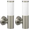 ledscom.de 2 applique PORU per esterni, IP44, acciaio inossidabile, acciaio inossidabile opaco, rotonde, 1x E27 max. 40 W