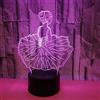 KJsdaADSA 3D Night Light Illusione ottica Lampada a led Ballerina Lampada da tavolo Lampada da tavolo LED 7 colori Touch Lamp Home Room Office Decor per bambini Regalo di compleanno