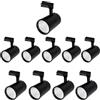 JANDEI - Pack x10 Faretti a Binario LED da Soffitto 30W, Bianco Caldo 3000K, 3000 Lumen, 185V-265V AC Monofase, Alluminio Per Camerino, Vetrina, Negozio, Ufficio. (Nero)