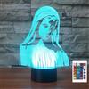 FLRXHK Madonna - Lampada notturna a LED con illusione 3D, con telecomando, 16 colori, luce notturna a LED ottica, decorazione per la stanza dei bambini