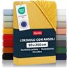 Blumtal lenzuolo con angoli Singolo: 90x200x30cm - Pacco da 1 - lenzuolo Singolo con angoli in microfibra - certificato Oekotex in Spicy Mustard - Giallo