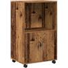 vidaXL Mobiletto con Ruote Legno Antico 55x40x91 cm in Truciolato, schedario, armadietto per la casa, armadietto per Ufficio, armadietto per Ufficio