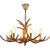 JDBDU Lampadario a Forma di Corna, 6 E14 Stile Retro Luce Regolabile in Altezza 40-90 cm Lampada a Sospensione Decorativa per Camera da Letto, Soggiorno, Bar, Ristoranti