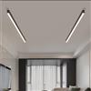 TZSMUM LED Rettangolo Lungo Plafoniera Alluminio Acrilico Moderno Interni Lampada da Soffitto Creatività Decorazione Plafoniere Lineare Design per Soggiorno Corridoio Balcone (Nero Luce Bianca,100cm)