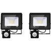 Jefedana 2pack-faro led esterno con sensore movimento 10W Bianco Caldo 3000K IP66 Impermeabile faretto esterno con sensore di movimento 1000LM faretto led da esterno per Cortile,Giardino