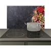 KitchenYeah© Paraschizzi Cucina 85x52 cm Pannello Dietro Piano Cottura Fornelli a Gas Paraspruzzi, Protezione Induzione Caramelle - Leccornie - Colorate - Cemento