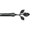 emmevi Bastone Tenda Ferro Estendibile Asta Scorritenda mod.BASTONE TENDA FOGLIE 120-210 NERO ARGENTO