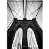 ConKrea Poster/Tela Canvas - NY New York Ponte di Brooklyn Bridge - Arredamento Bianco e Nero - 70x100cm - Carta Fotografica