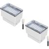 ledscom.de 2 pezzi LED pavimentazione pietra terra luce da incasso CUS per esterni, IP67, angolare, 8 x 5cm, bianco freddo