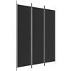 vidaXL Divisorio a 3 Pannelli Nero 150x200 cm in Tessuto