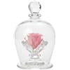 DC DEBORA CARLUCCI Debora Carlucci Rosa Stabilizzata in Campana di Vetro con 3 Petali - Fiore Eterno in Vetro Cristallo, Idea Regalo Elegante, Bomboniera di Lusso, Made in Italy - 10x6 cm (Rosa)