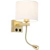Qazqa brescia combi - Applique con braccio flessibile Art déco - 1 luce - H 420 mm - Bianco - Moderno,Art déco - Soggiorno I Camera da letto I Sala da Pranzo I Cucina