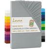 Lavea® Lenzuolo con Angoli Una Piazza e Mezza Francese 140x200 cm - 100% Cotone Morbido e Traspirante - per Materassi alti fino a 20 cm - con Elastico in Jersey - Argento