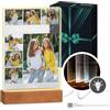Maverton Cornice LED luminosa con supporto in legno - Quadro in vetro acrilico personalizzato con collage di foto - Lampada con foto per donna per il compleanno - Amica - L - 15x24x4,5cm