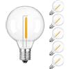 wenwendianzi Lampadine a LED G40 a Bassa Tensione DC12V 24V 1W E12 Retro in plastica sostituibile(6 Pack_DC 24V_1W)
