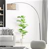 Lightbox Lampada da terra ad arco stile nature | lampada da terra boho con paralume in rattan, braccio telescopico e testa girevole | ideale per il soggiorno | 2 m di altezza | presa E27 | in