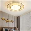 SAIVITT Moderna LED plafoniera Lampada da soggiorno Oro Dimmerabile Rotondo Quadrato Cristallo Acrilico Classico Decorativo Creativo Luce da soffitto Camera da letto Lampadario con Telecomando 52cm (Rotondo)