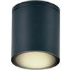 Partenopea Plafoniera faretto cilindrico tondo per soffitto da esterno IP54 per balconi terrazza patio androni Bagno cucina dotato di attacco per lampadine GU10 (Nero, con lampadina luce bianco naturale 4000K)