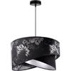 Light Home LH Light-Home Milano Lampadario a Sospensione - Lampadario Industriale per Soggiorno Camera da Letto e Cucina - Lampade a Sospensione in Metallo e con Paralume di Velluto - Motivo Argento e Nero