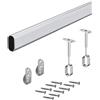 Gedotec Tubo per mobili | Asta appendiabiti in metallo OVALE 1000 mm con 2 pezzi di supporto per tubo per armadio per montaggio a soffitto | Acciaio Cromato | Tubo dell'armadio 30 x 15 mm | 1 Set