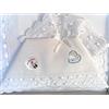 T&R BABY set lenzuolino 3 pz culla carrozzino da ricamare con inserti in san gallo (bianco)
