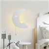 GZZBMY Lampada da Parete Nuvole Bambini con Interruttore Applique da Parete Batteria Operata LED Interni Acrilico Lampada da Muro Luna per Ragazzi Ragazze Luce Notturna Decorativa (Bianco A,Luce Calda)