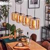 HOFSTEIN Lampadario a sospensione Lauden a 4 luci in metallo/vetro in nero/ambra, moderna lampada a sospensione dal design retrò/vintage, Ø ombrelloni 25 cm, E27, sala da pranzo, cucina, soggiorno