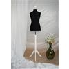 Generico AILANT Manichino donna sartoriale white wood stand (black, 38/40 XS) Nero