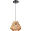 LIGKIN Lampada a sospensione Rattan Illuminazione Vintage Industriale Lampadario E27 Boho Retro Plafoniera Ø24cm Paralume Metallo e Corda di Canapa Gabbia per Soggiorno Sala Camera da letto