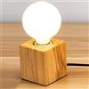 Chao Zan Lampada da tavolo cubo in legno, presa E27, cavo da 1,8 m con interruttore, max 60 W, lampada decorativa per Edison industriale retrò, utilizzata in camera da letto,soggiorno,studio,caffetteria,bar