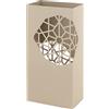 Baroni Home Portaombrelli Design Moderno in Metallo Squadrato, 2 Gancini, Vaschetta Scolapioggia Rimovibile 25x15x50 cm Tortora