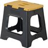 Vigar Compatto Sgabello Pieghevole per Adulti, 32 cm, Sgabello Pieghevole Portatile Antiscivolo per Casa, Cucina, Bagno, Campeggio, Doccia, Supporta fino a 150 kg, Nero, Bamboo Print on Top