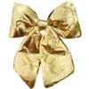 Generico Fiocco in velluto imbottito ORO decorazione Natalizia Puntale Albero di Natale fuori porta Coccarda Ghirlanda addobbo DORATO METALLIZZATO (60 cm)