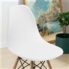 SUIOKPO Coprisedie con Schienale, Impermeabile Fodere Coprisedia Elasticizzato Sedia Scandinave Fodere Coprisedia per Sedia Lavabile Fodere per Sedia da Soggiorno Cucina per Casa,Bianca,2 PCS