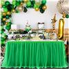 SHTGOI - Gonna da tavolo in tulle, per matrimoni, compleanni, Capodanno, baby shower, feste a tema caramelle, decorazione verde, 243 x 77 cm