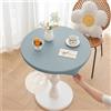Morbuy Tovaglia Rotonda Giardino Exterior Impermeabile Tovaglie da Tavola, Pelle PU Tovaglia Antimacchia Lavabile per Salotto Pranzo, con Bordo Elastico (Blu,Tavolo Diametro 90cm)