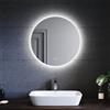 SONNI Specchio Bagno Rotondo Retroilluminato con Luce Regolabile Ricolore 60 cm,Doppio Tocco con Antiappannamento,Specchio da Parete Moderno