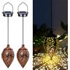 Bseical 2 Pezzi Lampada Solare Giardino Esterno,Lanterne da Esterno da Appendere,Lanterne Solare Sospesa in Metallo,Lanterna per Decorazioni da Giardino,per Vialetti,Decorare Giardini,Patii,Terrazzo,Matrimoni