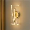 maolo Applique LED da Parete 6W con 3 Tonalità di Luce CCT | Design Moderno Metallo Dorato e Acrilico Curvato | IP20, Lampada Decorativa per Salotto, Camera, Corridoio