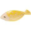 Baroni Home Decorazione in Ceramica, Soprammobile Pop, Soprammobile da Interno o Esterno a forma di Vassoio Pesce Giallo, 17x10x2 cm